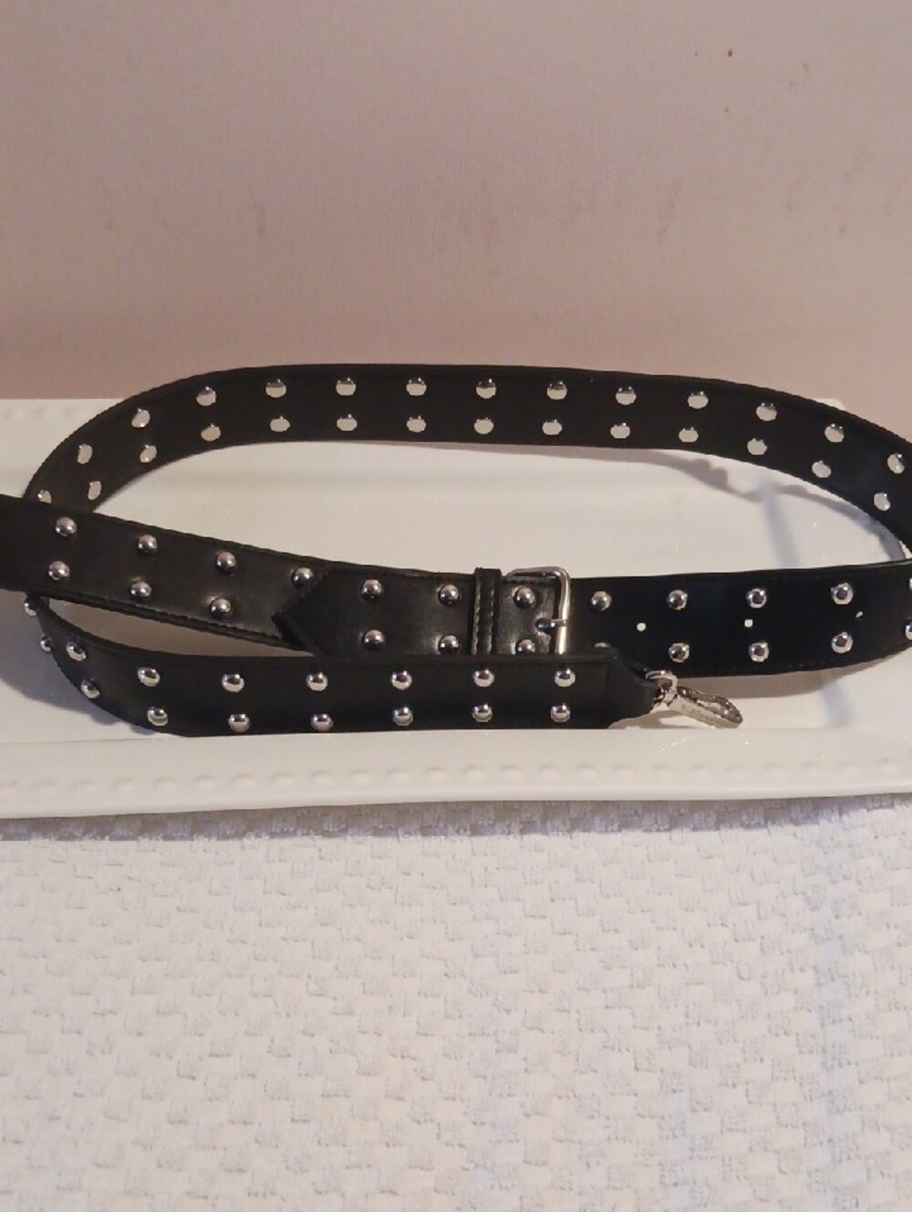Black Studded Leather Look Replacement  Shoulder/Crossbody Bag Strap